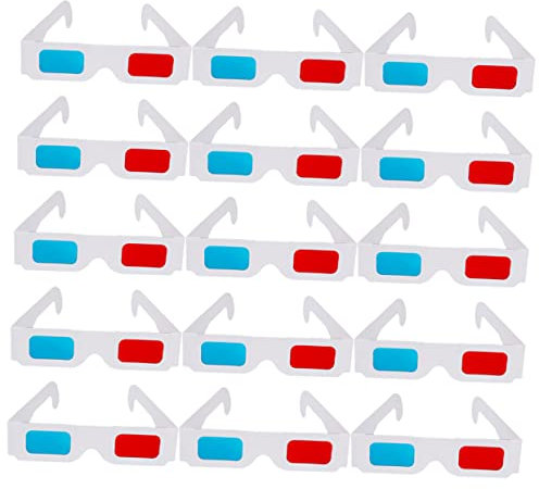 Milisten 40pcs Paper Glasses Stereoscopic Anaglyph Glasses for Movies for Cinema Viewing and Events
