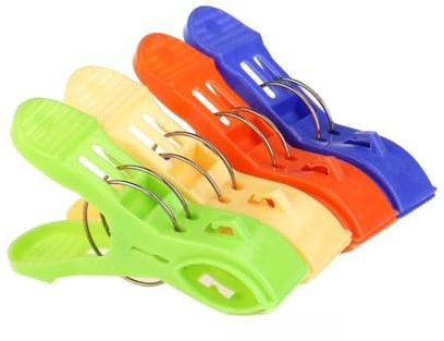 Zerodeko 12pcs Windproof Clip Plastic Jumbo for Clothes Hangers Keeps Towels Clothes Quilts from Blowing Sliding down by Pool Beach