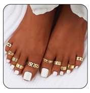 ONBRIG Toe Rings for Women Adjustable Toe Rings for Women Open Toe Ring Summer Beach Foot Jewelry (A - G)