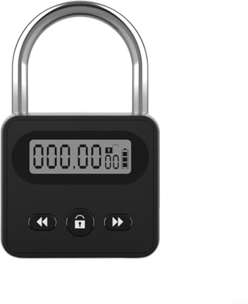 Schlosskasten mit Timer, Metall Zeitschaltuhr Schloss mit LCD-Display, 999 Stunden Elektronisches Zeitschloss USB Wiederaufladbar für Selbststeuerung und Außenbereich
