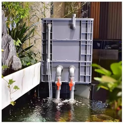 GZHERVICES Filtro De Acuario, Kit De Filtro Grande para Estanques, De Ciclo De Agua Externo De 3 Niveles (DIY), Filtro De Pecera con Caja De Rotación, Flujo De Agua Ajustable(30x20x34cm)