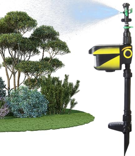 Solar Animal Repeller for Garden, Ultrasonic Cat Sprayer and Dog , Solar Powered Animal Protection, Motion Sensor Water Sprinkler for Outdoor Yard, Motion Activated Sprinkler Ti