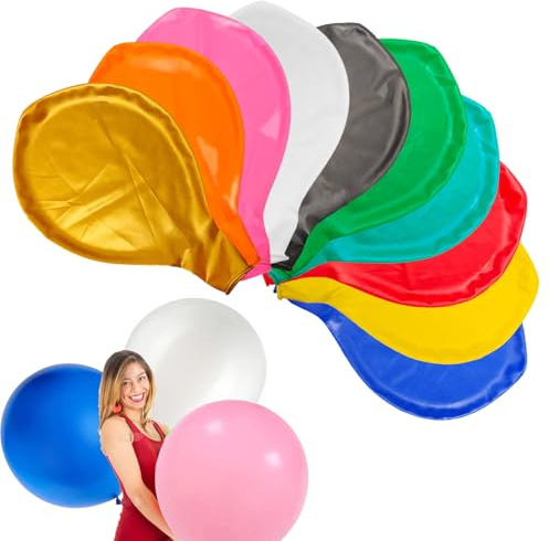 LUKIUP 90 cm stora ballonger, 36 tums ballonger, 10 stycken färgglada ballonger XXL, 90 cm, stor, färgglad ballong, jätteballonger för bröllop, födelsedagar, jul