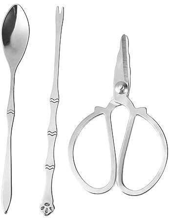 Hemobllo 1Ensemble Set Outils Inoxydable pour Manger des Crustacés Kit Complet avec Pince à Crabe Fourchette et Couteau à Homard Pratique pour Crabes Huîtres et Lobsters