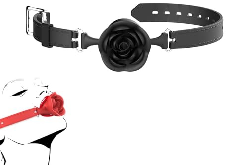 Thlsexy Silikon Ball Gag mit Einstellbarem Riemen und Belüftung, SM Mundknebel für Bondage und Fetisch, Gagball Sexspielzeug für Paare Männer Frauen（Schwarz）