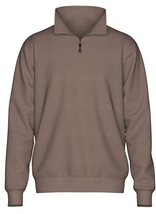 Trigema Trigema Troyer för män i våffelutseende sweatshirt (1-pack), toupe, L
