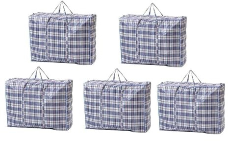 Anikees 5 Pack Extra Large Jumbo Zipped Storage Bags (100x60x28cm) – Strong, Reusable Laundry & Storage Bags for Clothes, Bedding & More