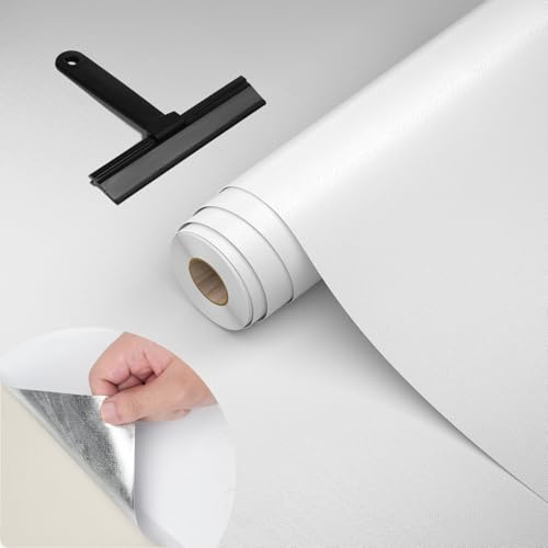WADILE Selbstklebende Tapete Silber 40cm x 1000cm – wasserdichte Alufolie Tapete für Küche, Arbeitsplatten, Schränke & Rückwand – inkl.Rakel
