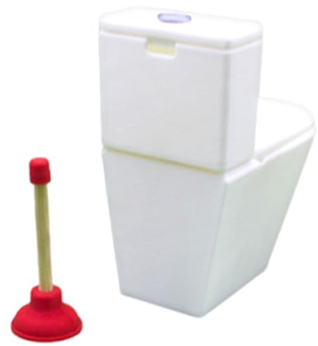 Pocoiau Miniatur Toilette Und Abtropffläche Modellfigur Puppenzubehör Maßstab 1:12 Realistische Puppenhaus Badezimmerszene Requisiten Puppenhaus Toilettensitz
