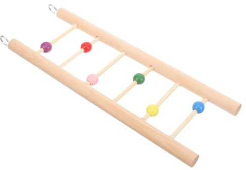 VALICLUD Hölzerne Vogelleiter mit 6 Sprossen, 25 cm lang – Wellensittich- und Papageien-Kletterspielzeug zur Schnabel- und Sprungkraftförderung