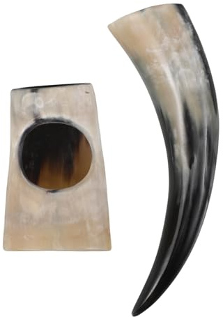 Homoyoyo Corne à Boire Viking Corne de Bœuf Coupe à Boire Ancienne pour Hydromel Décoratif Unique