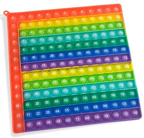 Times Table Pop Fidget Toy, 12x12 Multiplication Math Learning Aid for Kids