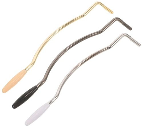 PRETYZOOM Palanca de Trémolo Curva de 5 MM para Guitarra Eléctrica Juego de 3 Unidades en Colores Dorado Plateado y Negro Barra de Compatible para Ajuste de Tono y Tensión en Sistema de