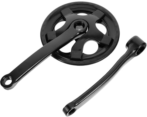 Alasum Kurbelgarnitur Fahrrad Kurbelsatz mit Vierkant Kurbelarm 32 Zähne Metall Kettenblatt Ersatz für Mountainbike Singlespeed Faltrad
