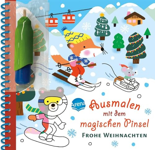 Ausmalen mit dem magischen Pinsel. Frohe Weihnachten: Malbuch mit Wassertankstift für Kinder ab 3 Jahren