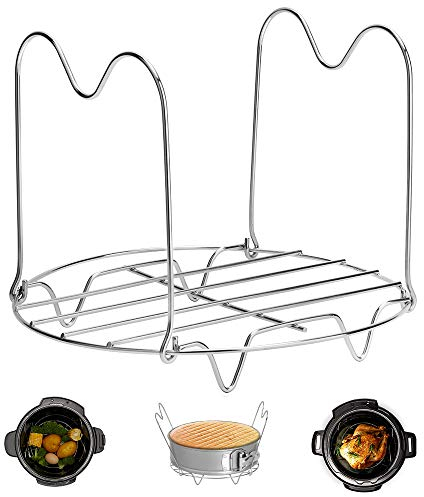 Steamer Rack Trivet with Handles Compatible with Instant Pot Accessories 3 Qt 5 Quart, Pressure Cooker Trivet Wire Steam Rack, Great for Lifting out Whatever Delicious Meats & Veggies You Cook