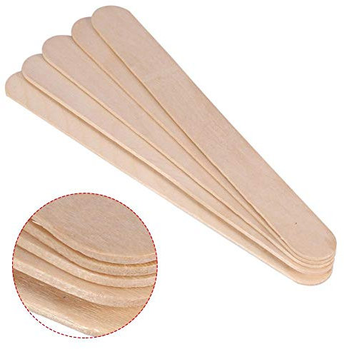 Stick ceretta, 100 pezzi/scatola in legno bastone ceretta spatola applicatore cera lingua