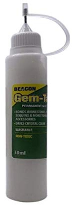 World of Sparkles 30 ml Gem-Tac Kleber zum Auftragen von Nadeln, Präzisionsspitze, Kristallflasche für Kartenherstellung, Schmuck, Kunst und Handwerk, Heimwerken
