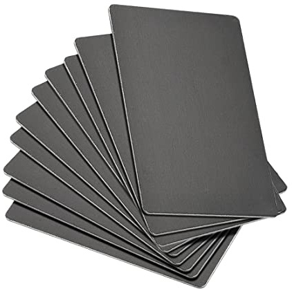 sourcing map 10 Stück Leere Metall Karten 88x53x1mm Schwarz Rohlinge Tag | Metallkarte Aluminium Platte, DIY Lasergravur, für Klingelschild Visitenkarten Namensschilder Briefkasten Türschilder