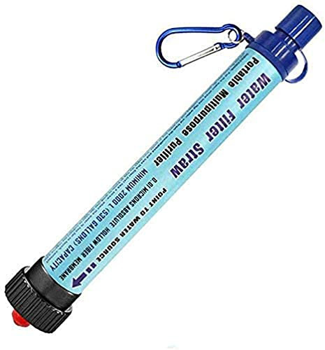 Filtre d'eau Personnelle 2000L Purification Portable Purification De l'eau Paille Survie d'urgence Équipement De Survie pour Camping Randonnée Travel,Vert