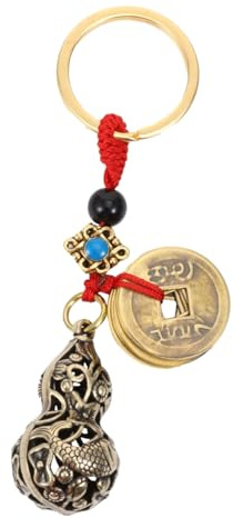 Healifty Porte-clés Feng Shui en laiton Wu Lou Citrouille chinoise Feng Shui pour bonne chance, richesse, prospérité, succès, décoration de caravane