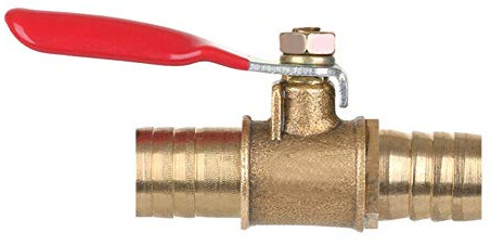ExcInter 12 mm Schlauchstutzen Inline Wasser/Luft Gas Kraftstoffleitung Absperrventil Messing Kugelhahn 180 Grad Bedienung Griff