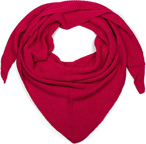 styleBREAKER Damen Strick Dreieckstuch Wolle Alpaka | Made in Italy. 190x72 cm großes Format für flexible Stylings (Schultertuch, Cape oder Halstuch), wärmendes Reiskorn-Muster.