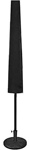 Parasol Cover Oxford Fabric Waterproof Patio Umbrella Covers with Zip for 6 to 11 Ft Garden Outdoor Umbrella (black)