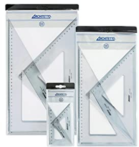 Coppia Squadre in Kristall-KCoppia da CM 30 45° e 60° con custodia in PVC trasparente