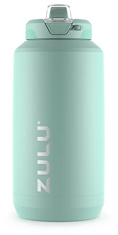 ZULU Goals 64oz Water Bottle Half Gallon Stainless Steel Jug with Straw, Leak Proof Lid and Handle, Vacuum Insulated Double Walled Reusable Metal Jug Perfect for Gym, Home, and Sports, Yucca