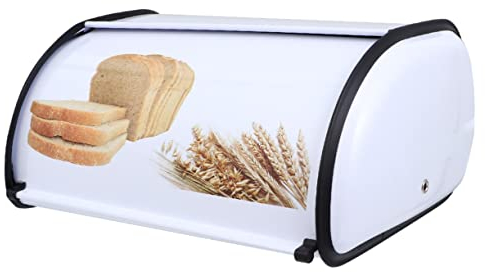 DOITOOL Metall Brotbox Kleine Trommel Aufbewahrungsbox Platzsparend Mit Klapptür Für Brot Und Lebensmittel Mehrzweck Haushaltsbox