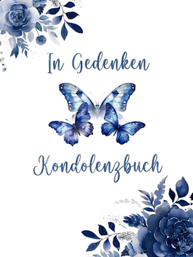 In Gedenken: Kondolenzbuch Trauer Gebunden, Hardcover, Trauerfeier Gästebuch, Großformat (ähnl. DIN A4)