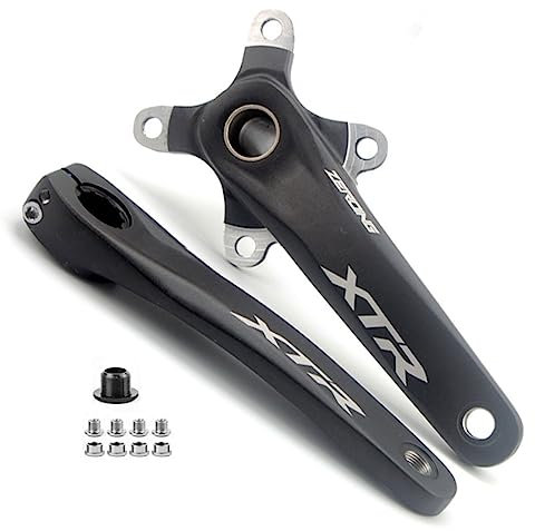 Mountainbike Kurbelgarnitur 170mm Hohles Integriertes MTB Kurbelarm Set 104/64BCD Kurbelgarnitur Aus Aluminiumlegierung, Für Einzel/Doppel/Dreifach Kettenblatt (Color : Black 170mm)