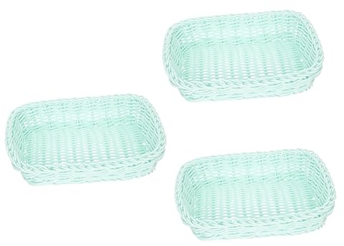 Cabilock 3pièces Panier De Rangement Tressé Osier Pour Bureau Panier Décoratif Pour Snacks Et Accessoires Domestiques Accessoire De Décoration Rangement Multifonctionnel