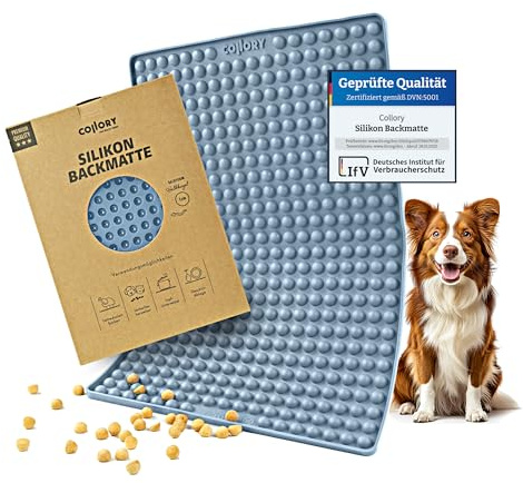 Collory® Backmatte Hundekekse für MINI HALBKUGEL (1cm Ø) Leckerlis, Silikon Backform, Backunterlage für Backblech, Diätmatte, Hitzebeständig, Lebensmittelecht & Bpa-frei