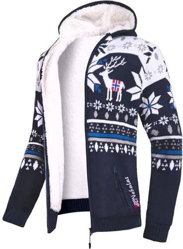 Nebulus Herren Jacke NORON, mit Kapuze, schicker Pullover im Norweger-Style