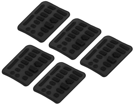 sourcing map 80pcs USB Port Plugs Covers Caps Silicone Anti Dust Protector for Type C/USB C, USB Female Plug, RJ45, SD Card, Headphone Ports, Black(16pcs/Set)