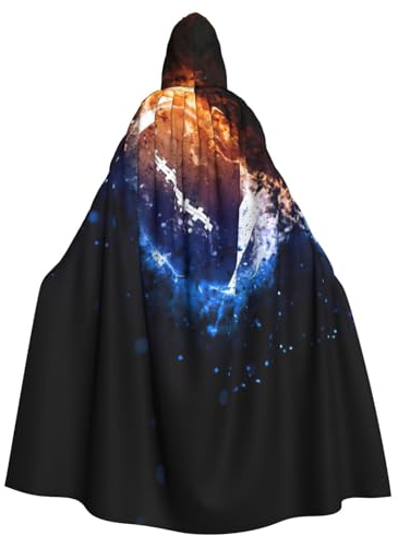 Umhang mit Kapuze und amerikanischem Fußball, lang, für Halloween, Cosplay, Kostüme, 150 cm, Karneval, Fasching, Cosplay