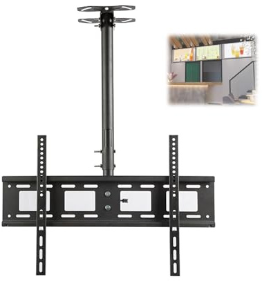 Decken-TV-Halterung für 32 Bis 85 Zoll Fernseher, Verstellbare Hängehalterung um 360 Grad Drehbar, Hält Bis zu 55 Kg, Unterstützt Decken- und Wandmontage