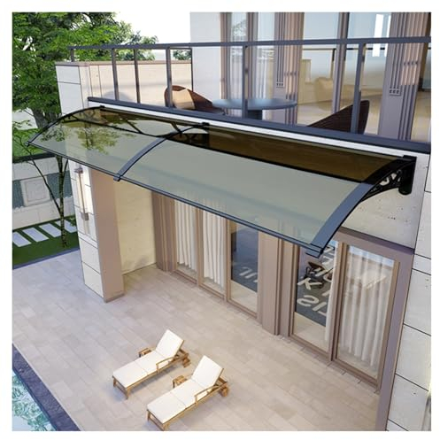 Vordach für Haustür，Überdachung aus Aluminium und Polycarbonat, Modernes Design Pultbogenvordach,Haustürvordach,UV-beständige Türvordach,Türvordach für Eingangsbereich (Size : 120x220cm/47x87in)