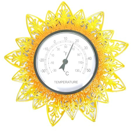 Auffälliges Sonnenförmiges Thermometer für den Außenbereich, Wandtemperaturmessung, praktische attraktive Gartendekoration, dekoratives Außenthermometer, Temperaturmesser, wetterfest, Wandthermometer