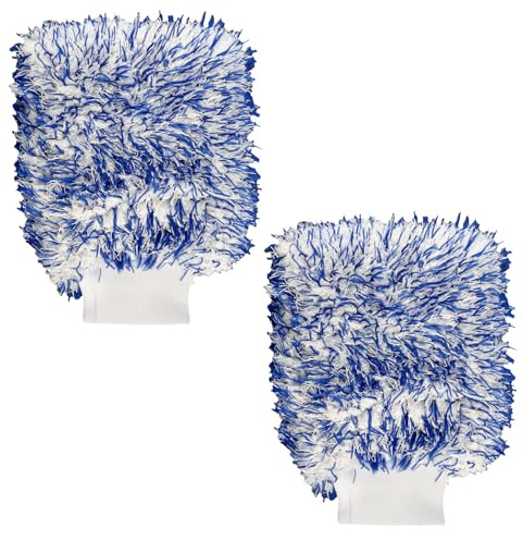 Bojueshaw 2pcs Car Washing Gloves,Microfibre Car Wash Mitts,Anti Scratch Car Cleaning Gloves,Car Detailing Dusting Mitt,for Small Areas,Car Detailing