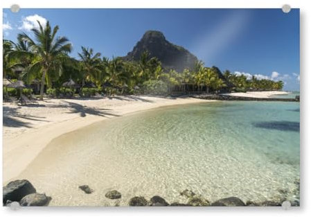 artboxONE Acrylglasbild 45x30 cm Reise/Strand und Meer Le Morne Mauritius, Bild Mauritius indischer Ozean Insel