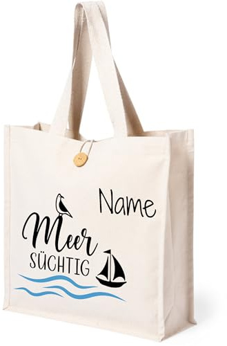 GRAZDesign Personalisierte Strandtasche Ostsee Küste – Geschenk für Camper, Segler und Strandliebhaber