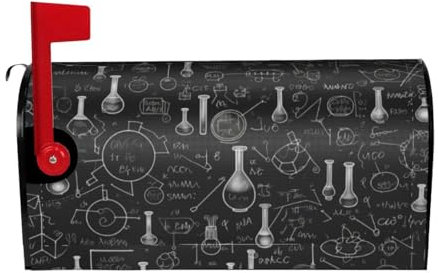 Abstract Science Chemistry Illustration 3D Print Mailbox Cover Durable Oxford Cloth for American Standard & Large Size Mailboxes