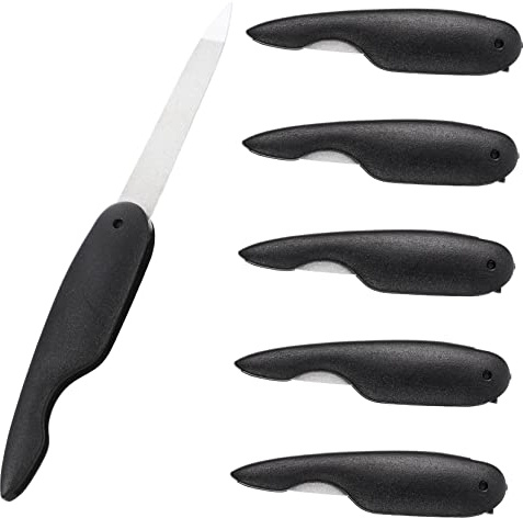 SAFIGLE 6 Stück Kleine Nagelfeilen mit Faltbarem Design aus Edelstahl und Abs Doppelseitige Manikürewerkzeuge für Nagelpflege Zuhause und Nagelstudio
