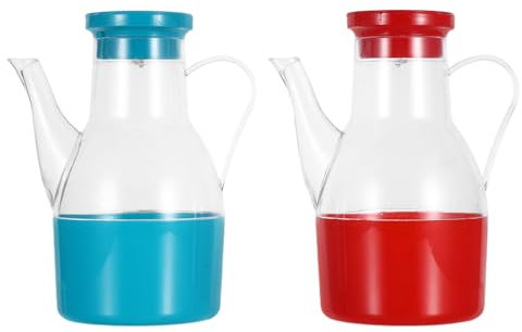 Alipis 2 Pièces Flacons à condiments distributeur de bouteilles d'huile pour bouteille de condiments de cuisine pots de vinaigre bouteille pour condiment pot de sauce Plastique