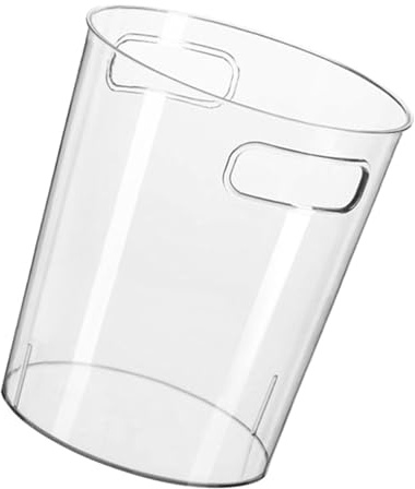 Papelera de Escritorio Creativa Transparente con Asa PET Gran Capacidad | Diseño Sencillo, Uso Doméstico Oficina, Fácil de Guardar, Práctico y Resistente, Estilo Limpio