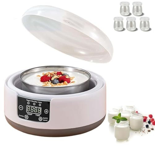 DECAKE Yogurtiera Probiotica da 1,2 l, con Controllo della Temperatura, elettrica per Uso Domestico, per Yogurt Greco e Vegano Fatto in casa