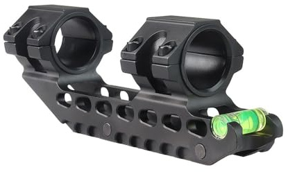 Monture De Lunette Picatinny Déportée 30 Mm avec Niveau À Bulle Et Support en Alliage D'aluminium À Double Anneau for Adaptateur De Rail 20 Mm